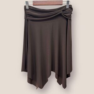Vintage Y2k Hanky Hem Skirt Women Small Brown Slinky Ren Faire Boho Forest Fairy